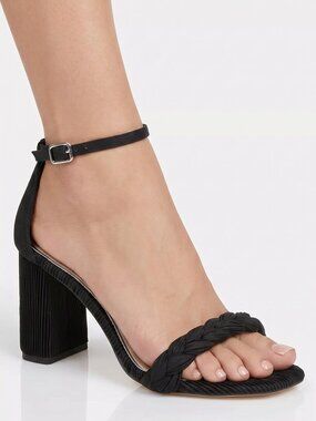 Jewel by Badgley Mischka Shea Round Toe Dress Sandals Black US Size 11